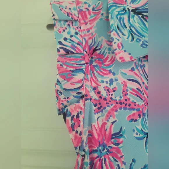 Lilly Pulitzer Luxletic Dress in Blue and Pink Floral - Picture 6 of 12